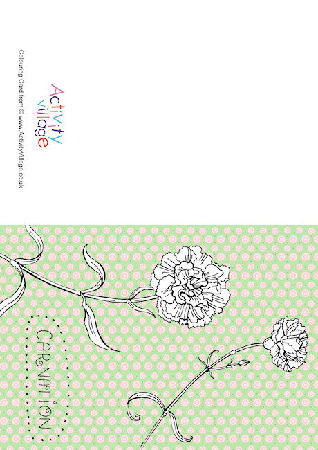 Carnation Colour Pop Colouring Card