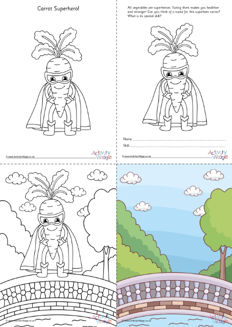 Carrot Superhero colouring set Carrot Superhero colouring set