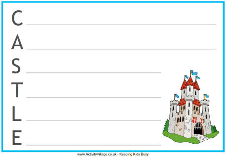 Castle acrostic poem printables