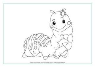 Caterpillar Colouring Pages