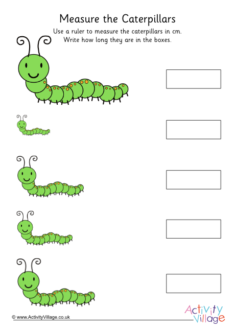 Caterpillar measuring worksheet