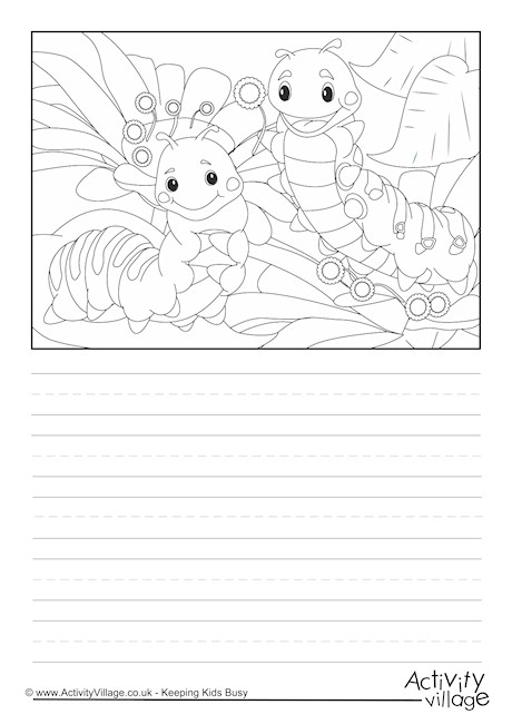 Caterpillars Scene Story Paper