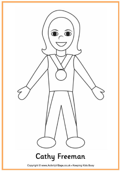 Cathy Freeman colouring page