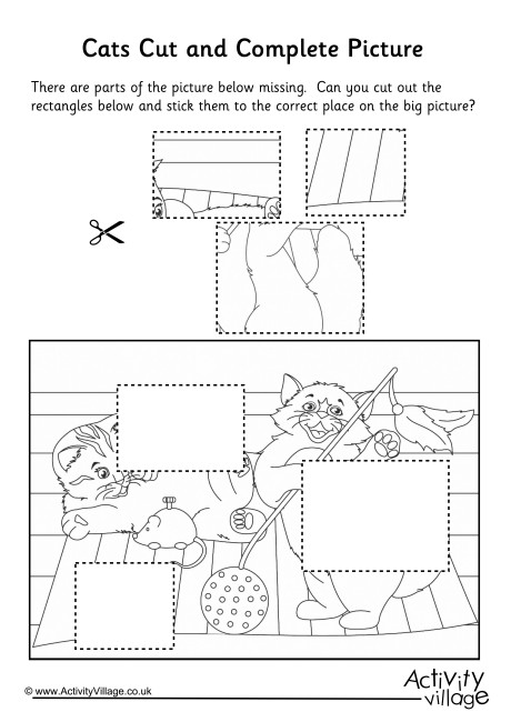 Cats Cut And Complete The Picture