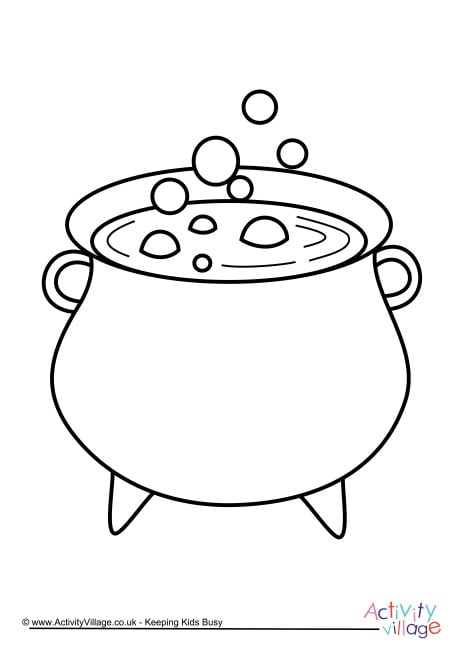 Cauldron Colouring Page