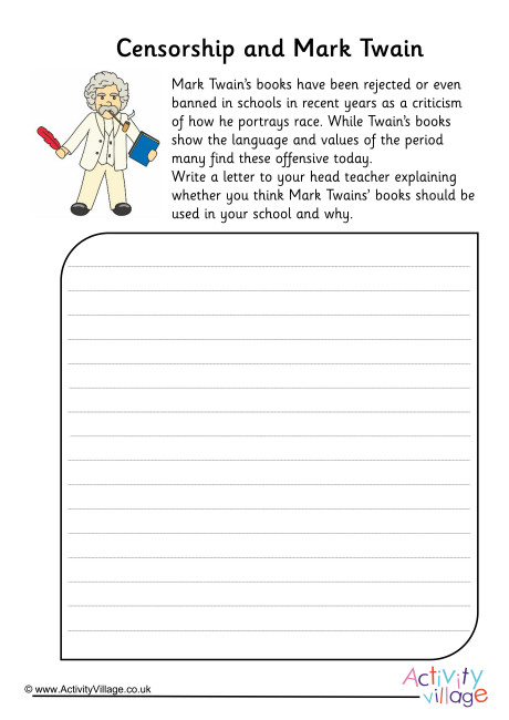 Censorship and Mark Twain Worksheet Censorship and Mark Twain Worksheet
