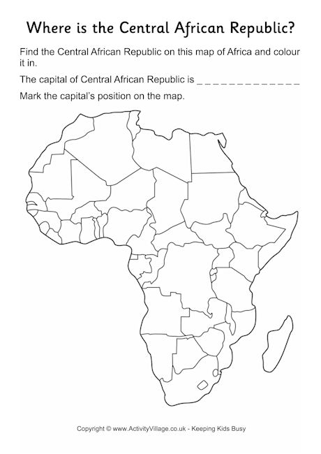 Central African Republic location worksheet