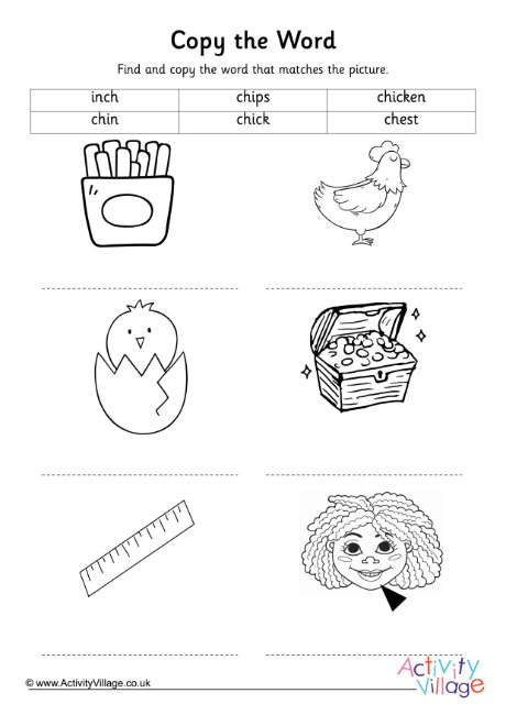 Ch Digraph Copy The Word