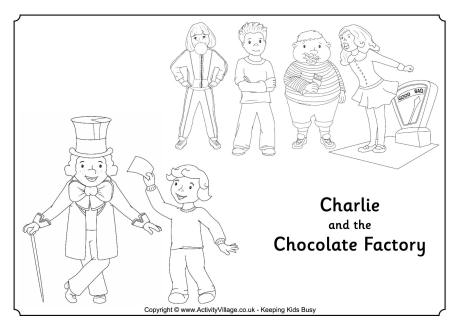 Charlie and the chocolate factory colouring page