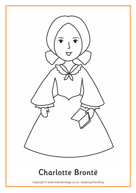 Charlotte Bronte colouring page