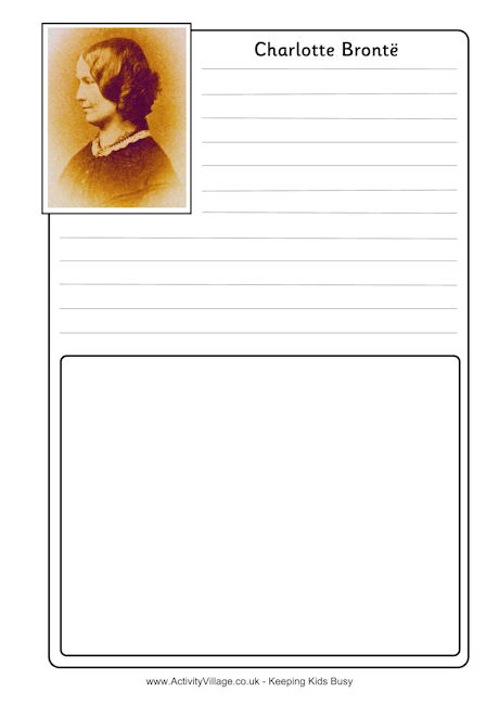 Charlotte Bronte notebooking page