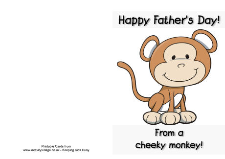 Cheeky monkey Fathers Day card