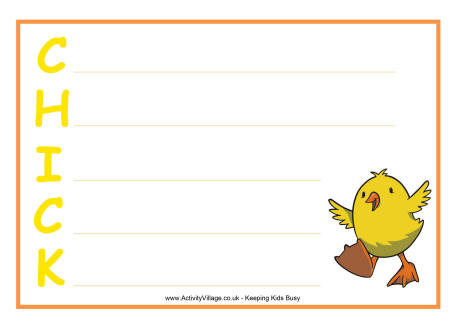 Chick acrostic poem printables 