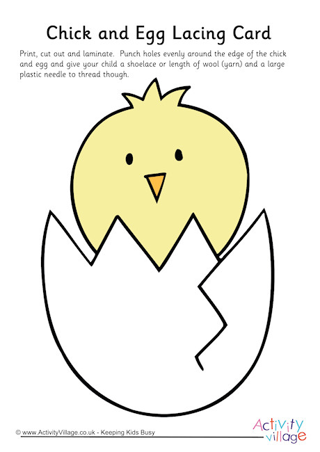 Chick and Egg Lacing Card
