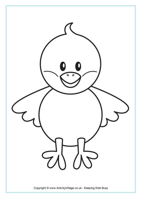 Chick colouring page