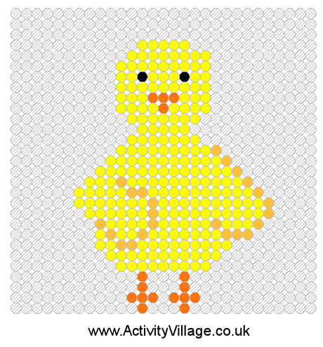 Easter Chick Fuse Bead Template Pattern {FREE Printable}