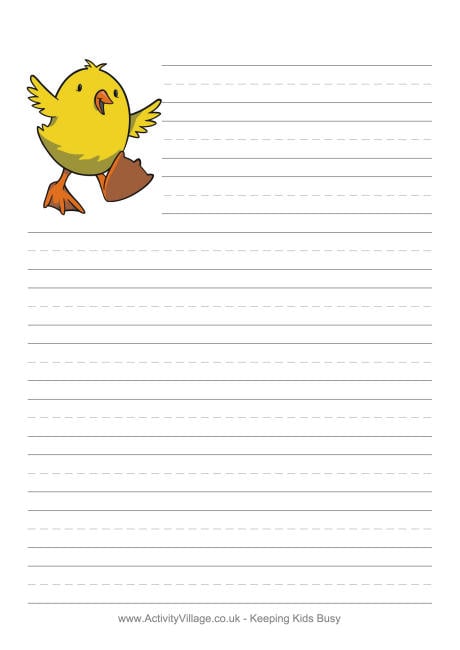Chick writing paper