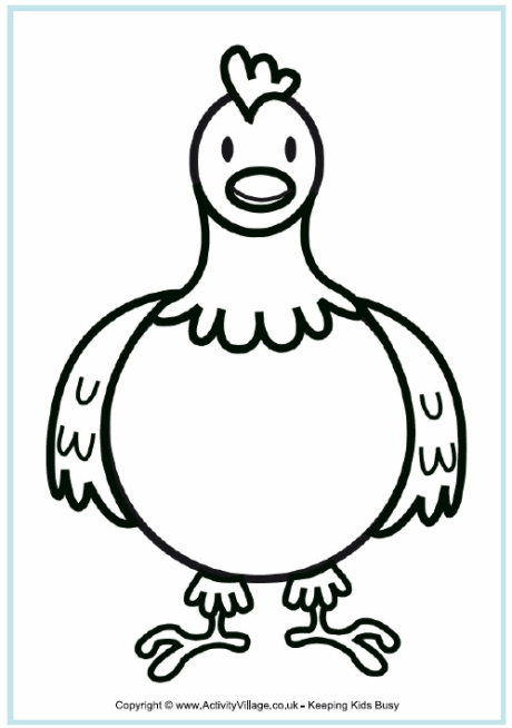 chicken colouring page