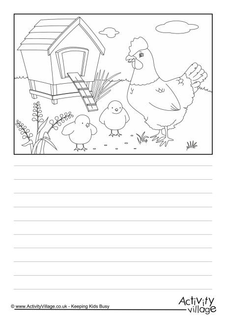Chickens Scene Story Paper