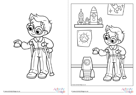 Children With Disabilities Colouring Page 26