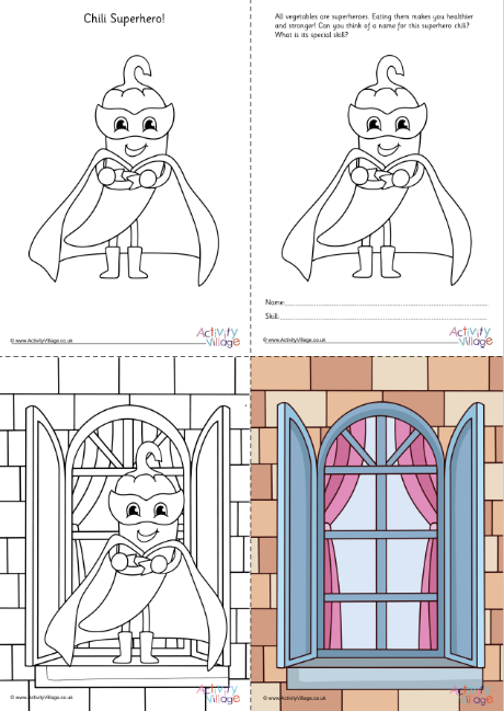 Chili Superhero colouring set