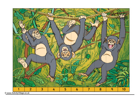 Chimpanzee Counting Jigsaw Chimpanzee Counting Jigsaw