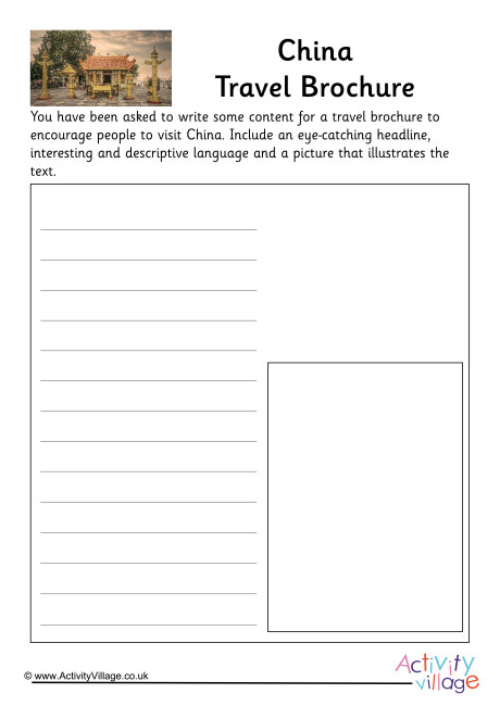 China Travel Brochure Worksheet