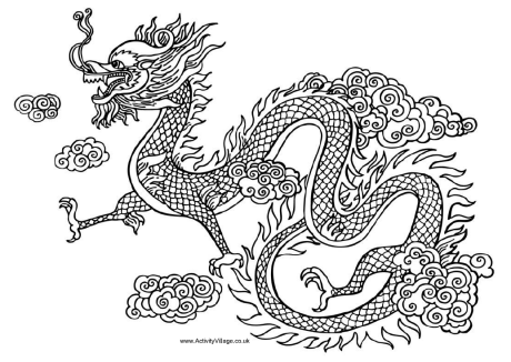 Chinese dragon colouring page Chinese dragon colouring page