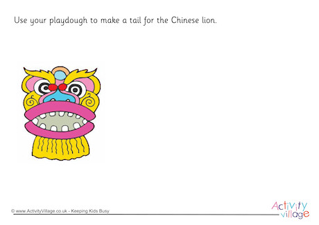 Chinese Lion Playdough Mat
