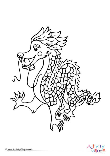 chinese new year dragon coloring page
