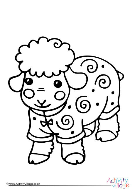Chinese New Year Sheep Colouring Page