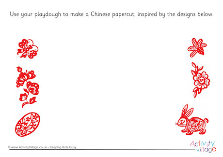 Chinese Papercut Playdough Mat