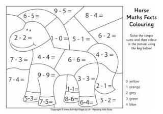 Chinese New Year Character Maths Facts Colouring Pages