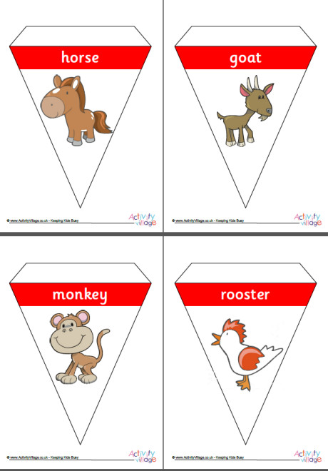 Chinese zodiac bunting Chinese zodiac bunting
