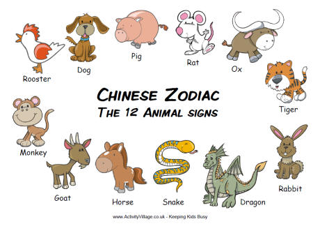 Chinese New Year Animal Chart Printable