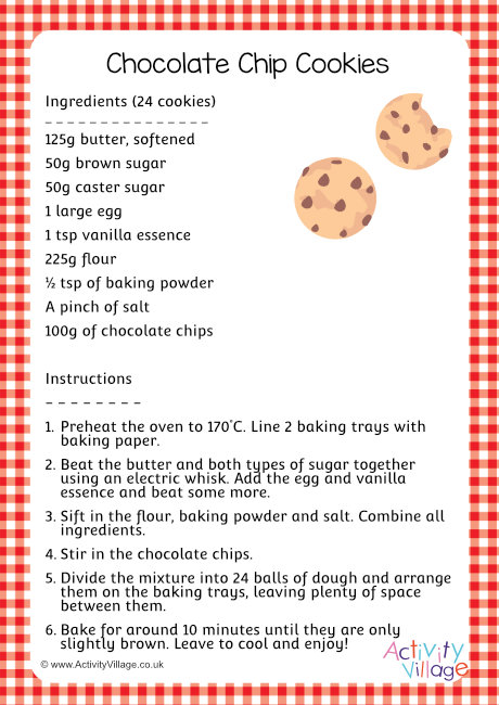 Chocolate chip cookie recipe