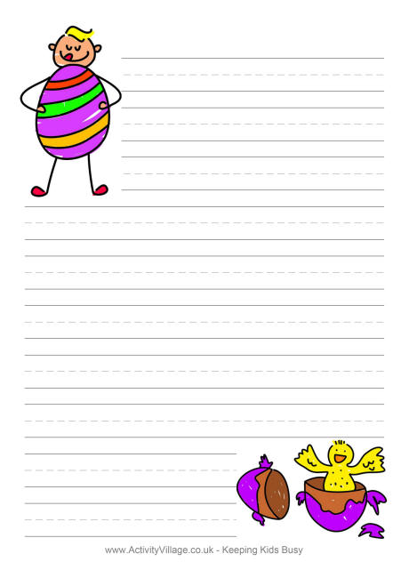 Chocolate Easter egg writing paper 
