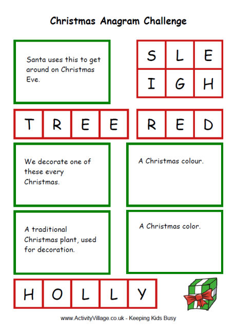 Christmas anagram challenge Christmas anagram challenge