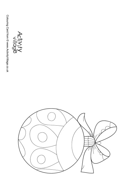Christmas Bauble Colouring Card