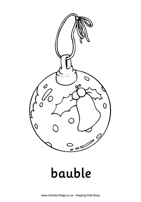 Christmas bauble colouring page