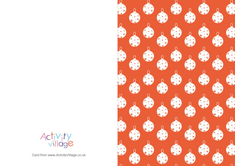 Christmas baubles card