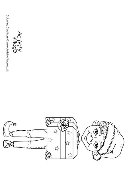 Christmas Boy Colouring Card