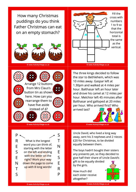 Christmas Brain Teaser Challenges 2