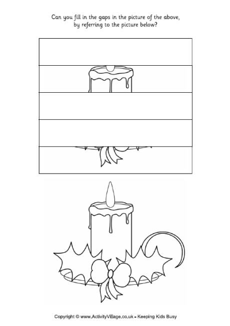 Complete the Christmas candle puzzle