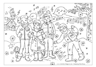 Christmas Carols Colouring Pages