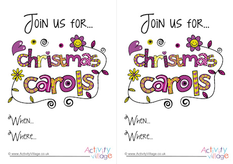 Christmas carols invitation - small