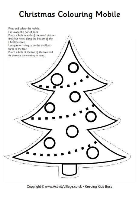 Christmas colouring mobile