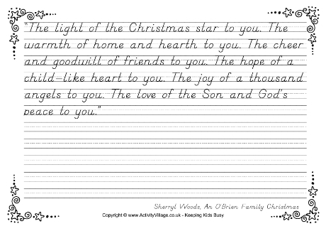 Christmas Copywork Family Christmas Christmas Copywork Family Christmas