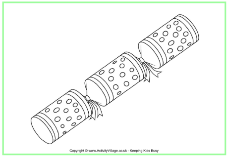 Christmas Cracker Colouring Page Christmas Cracker Colouring Page