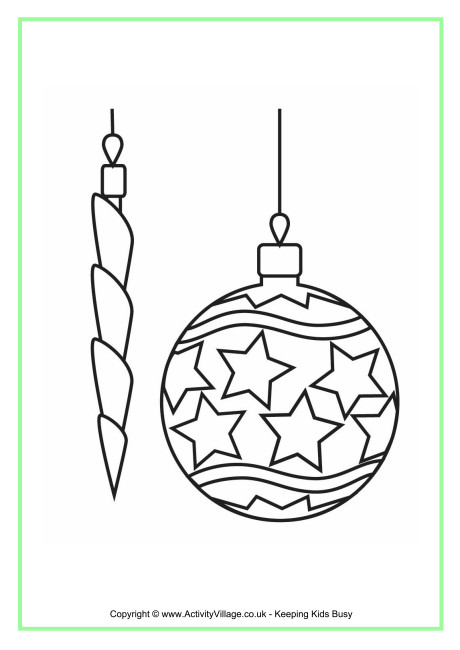 Christmas decorations colouring page 2